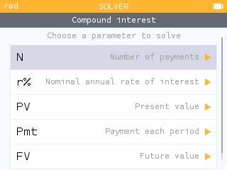 The finance solver can solve simple and compound interest problems