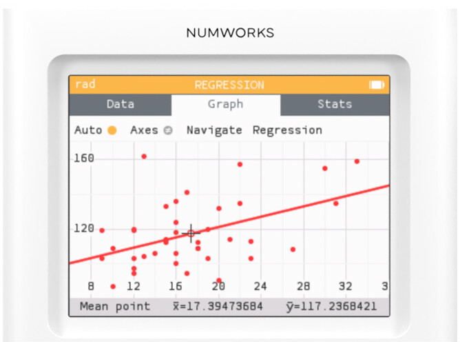 Distributions app on the NumWorks graphing calculator