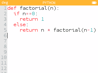 Python application lines are numbered