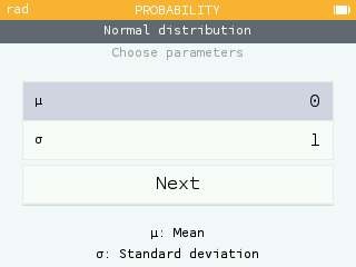 Changed the legend of the mu parameter of the normal distribution