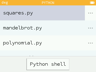 New squares function in Python application