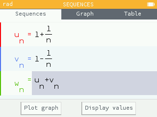 Third sequence in the Sequences application