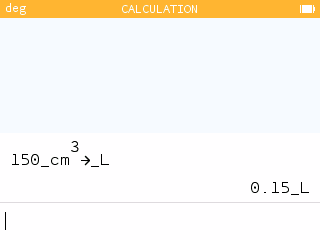 Conversion of units in the calcualtions application