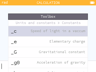 Constants in the toolbox