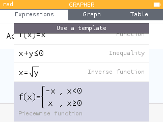 Example of a piecewise function