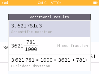 Scientific notation in additional results