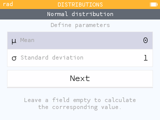 Calculation of mu from a probability value for the normal distribution