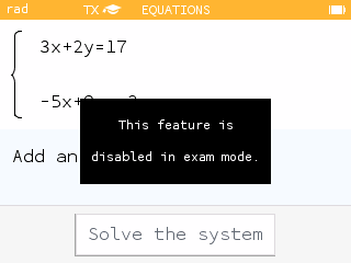 Disabling the simultaneous equation solver