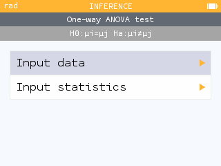 Input data or input statistics in ANOVA test