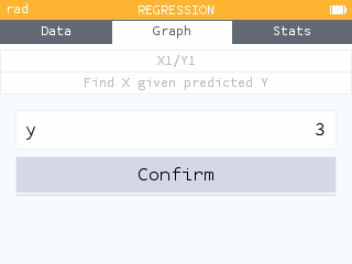 Using the Find X given predicted Y tool