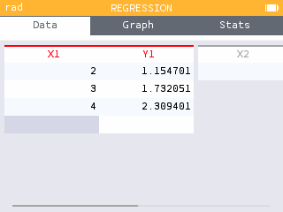 Entering locations into the Regression application