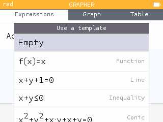 The templates of the grapher application