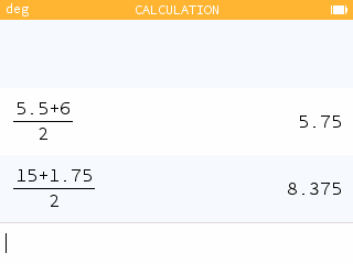 Compute the middle point on the Numorks calculator