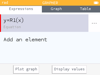 Inputting the equation into the Grapher app