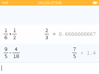 Subtracting four tenths from nine fifths