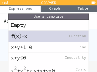 The templates of the grapher application