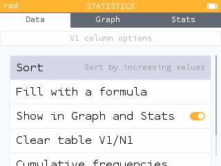 Viewing the sorted data