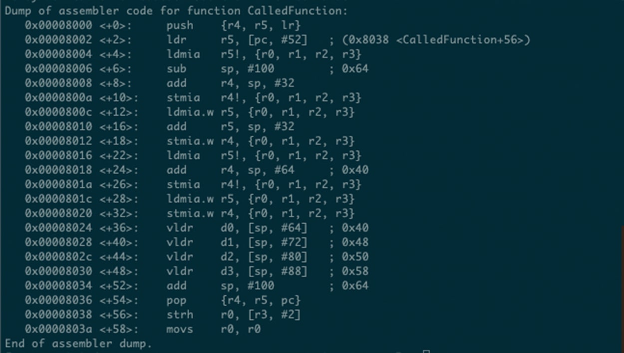 Code assembleur généré pour CalledFunction sans LTO