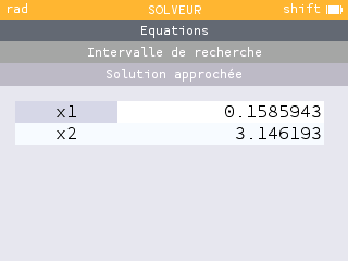 Solutions approchées de l'équation (ii)