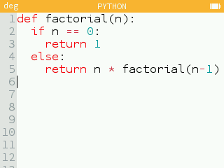 Les lignes de l'application Python sont numérotées