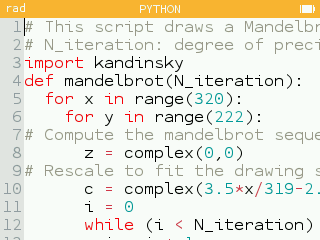 Coloration syntaxique dans l'application Python