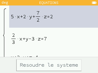 Résolution de systèmes d'équations