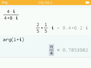 Les arguments des nombres complexes sont calculés avec le nombre pi