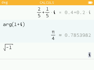 Résultat en format complexe algébrique ou exponentiel
