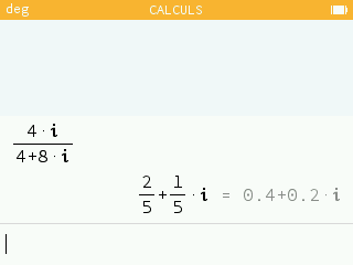 Les quotients de nombres complexes sont simplifiés