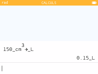 Conversion d'unités dans l'application Calculs