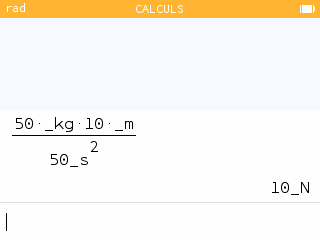 Calcul de force avec unités