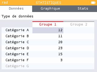 Mes 6 tables sont disponibles dans ma boîte de variables