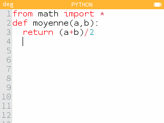 La fonction renvoie la moyenne des deux variables