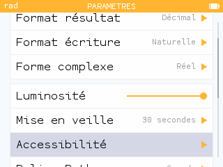 Calculatrice en mode sombre