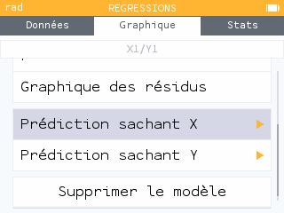 Prédiction selon X