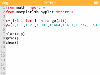 On entre les données du tableau dans deux listes.