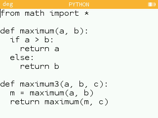 Script de la fonction maximum3.