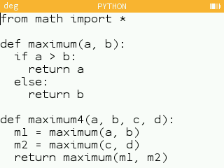 Script de la fonction maximum4.