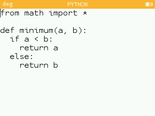 Proposition de script pour la fonction minimum.