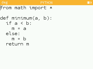 Autre proposition de script pour la fonction minimum.