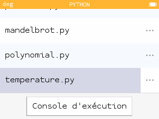 Le script est nommé temperature.