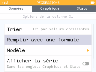 On sélectionne la cellule Remplir avec une formule.