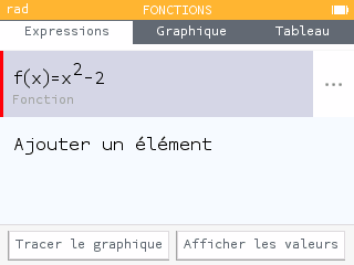 On entre l'équation de la fonction.