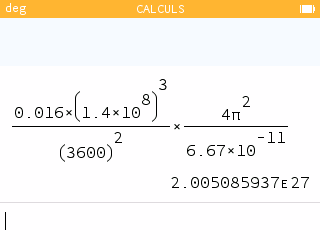 Après conversion et application numérique, on obtient la masse de Jupiter.