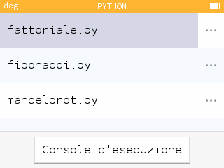 Lista di script dell'applicazione Python