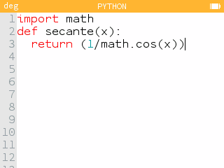 Importazione del modulo math