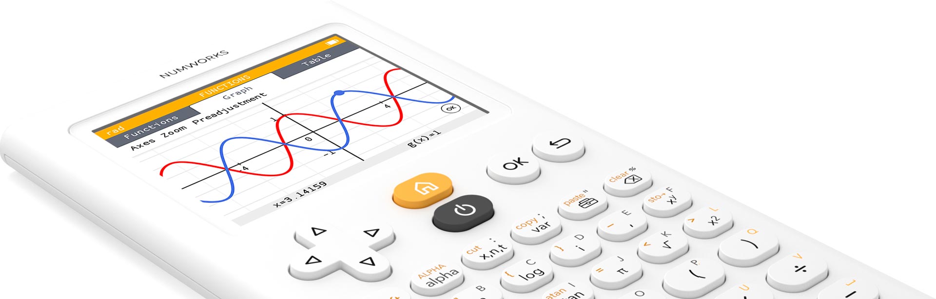 Functions app on the NumWorks graphing calculator