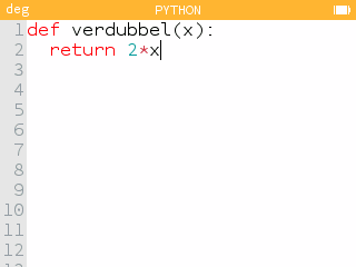 Syntaxis van de uitvoer van een functie