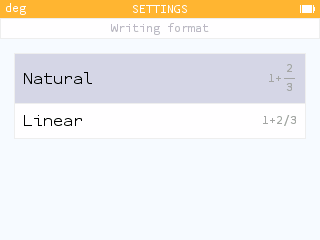 Selectie van natuurlijk formaat in de Instellingen applicatie