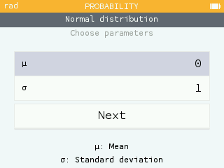 De legende van de mu-parameter van de normale verdeling is veranderd